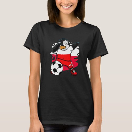 Dabbing Penguin Poland Soccer Fans Jersey Football T_Shirt