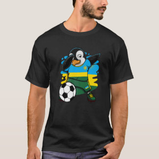 Dabbing Penguin Rwanda Soccer Fans Jersey Football T-Shirt