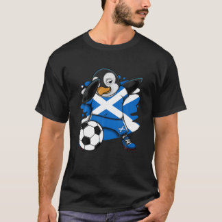 Dabbing Penguin Scotland Soccer Fans Jersey Footba T-Shirt