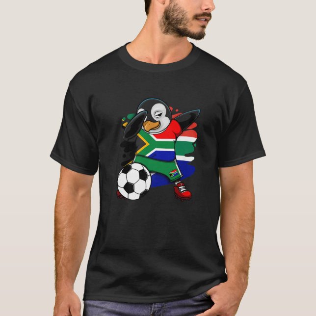Dabbing Penguin South Africa Soccer Fans Jersey Fo T-Shirt (Front)