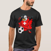 Dabbing Penguin Switzerland Soccer Fan Jersey Foot