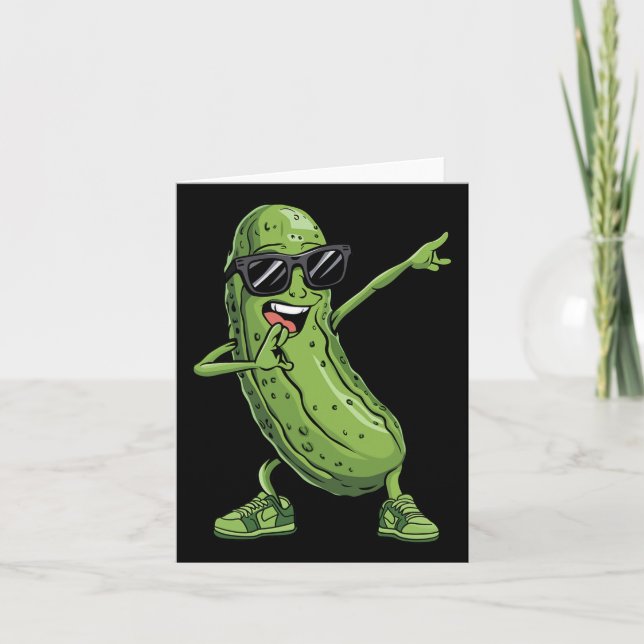 Dabbing Pickle Dancing Cucumber Funny Sungl Produc Card (Front)