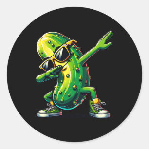 Dabbing Pickle Dancing Cucumber Pickle Lover Dab Classic Round Sticker