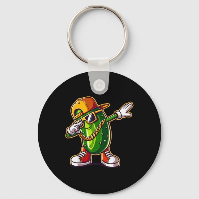 Dabbing Pickle  Keychain (Front)