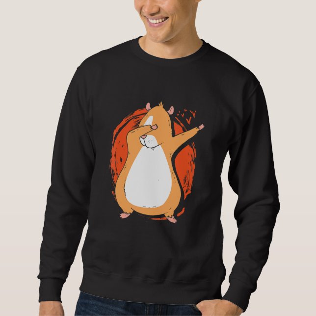 Dabbing Pig Graphic Guinea Pig Owner Pet Cavy Anim Sweatshirt (Front)