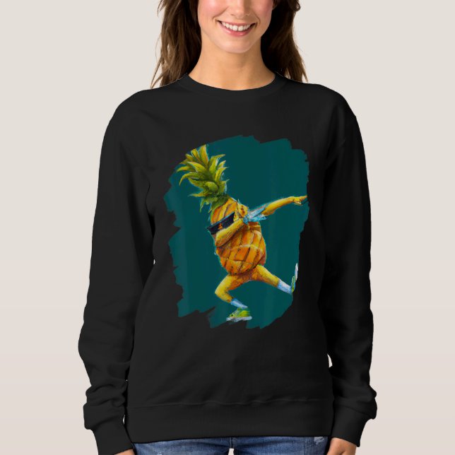 Dabbing Pineapple Aloha Sunglasses Beach Dance Haw Sweatshirt (Front)