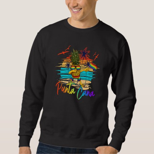 Dabbing Pineapple Gay Pride Lgbt Punta Cana Domini Sweatshirt