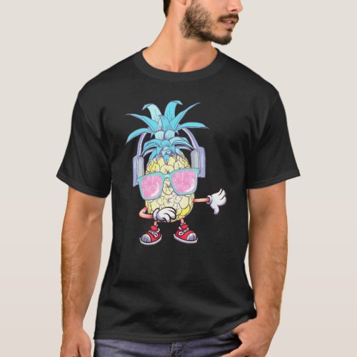 Dabbing Pineapple Sunglasses Aloha Beaches Dab Dan T_Shirt
