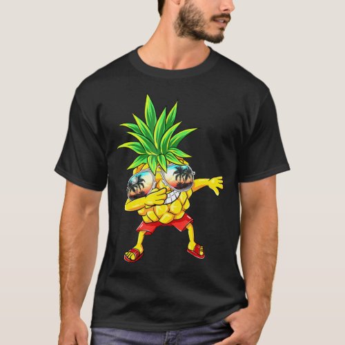 Dabbing Pineapple Sunglasses Aloha Beaches Hawaii  T_Shirt