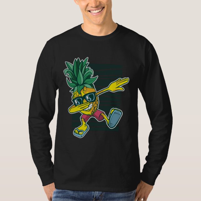 Dabbing Pineapple Sunglasses Aloha Beaches Hawaii  T-Shirt (Front)