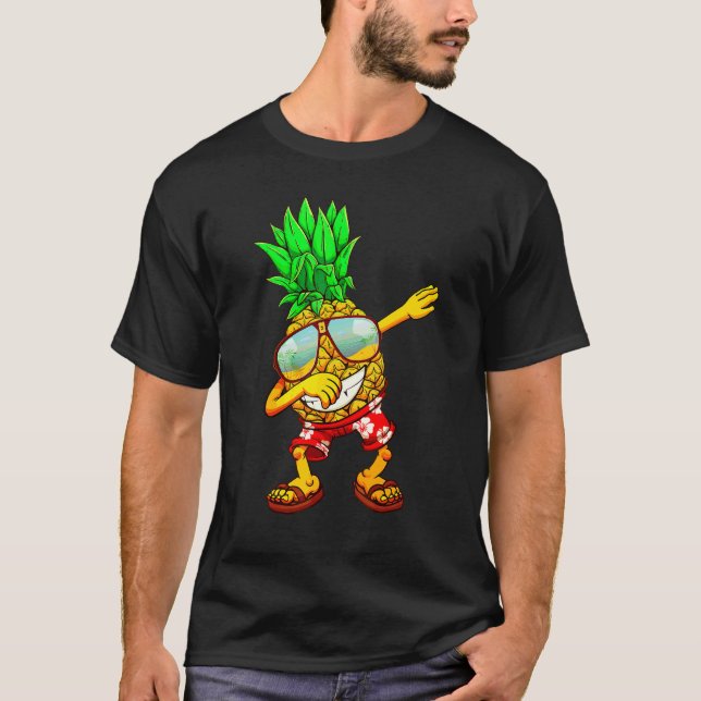Dabbing Pineapple Sunglasses Aloha Beaches Hawaii  T-Shirt (Front)