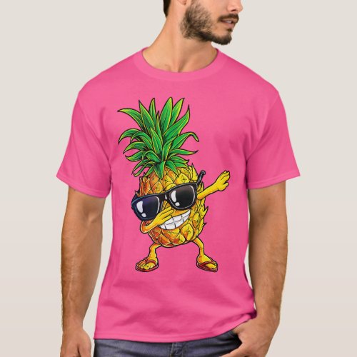 Dabbing Pineapple Sunglasses Aloha Beaches Hawaii  T_Shirt