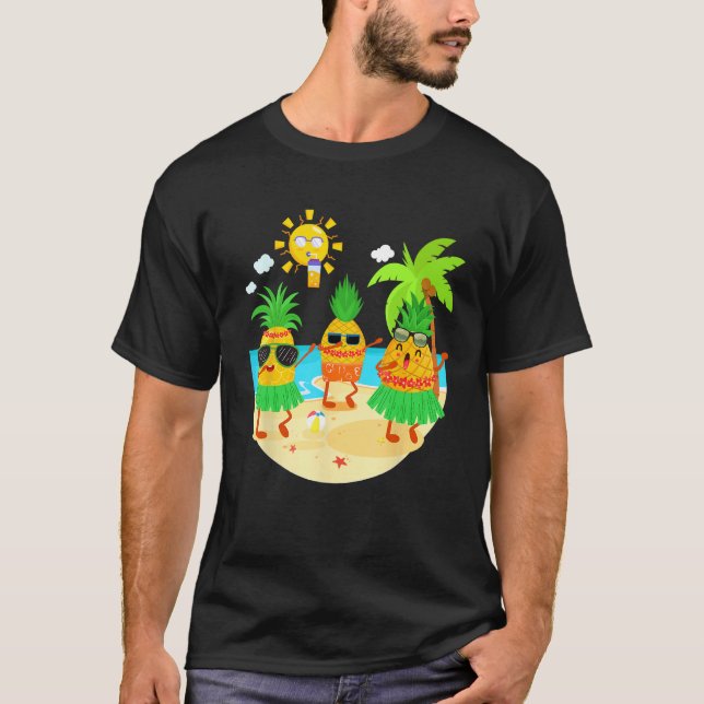 Dabbing Pineapple Sunglasses Hawaii Beach Palm Tre T-Shirt (Front)