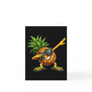 Dabbing Pineapple Sungles Funny Pineapple Summer B Card