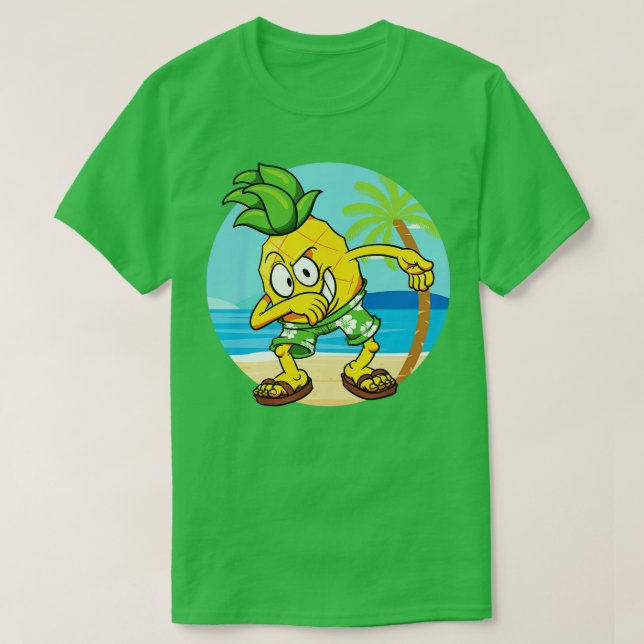 Dabbing Pineapple Tropical Fruit Dancing Vegan 1 T-Shirt (Design Front)