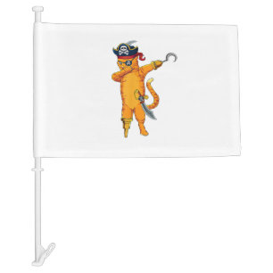 Dabbing Pirate cat- Halloween Dab costume Car Flag