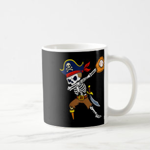Dabbing Pirate Skeleton Baseball Funny Halloween Coffee Mug
