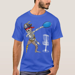 Dabbing Pirate Skeleton Shirt Cool Disc Golf Gift