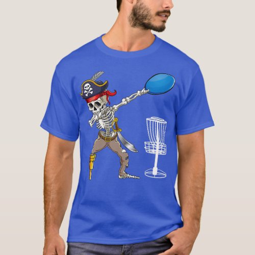 Dabbing Pirate Skeleton Shirt Cool Disk Golf Gift 