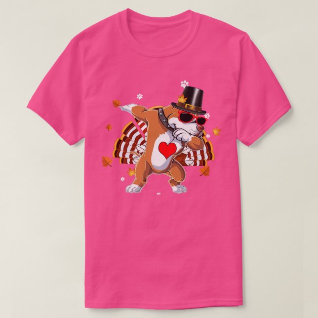 Dabbing Pit Bull Thanksgiving Day Dog Pilgrim Boys T-Shirt (Design Front)