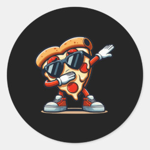Dabbing Pizza Pizza Dancing Pizza Love Birthday Pa Classic Round Sticker