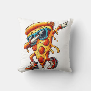 Dabbing Pizza Slice Fun Graphic Tee for Food Lover Throw Pillow