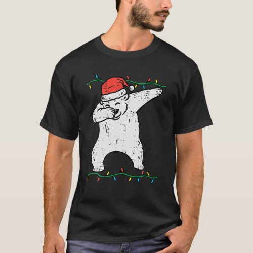 Dabbing Polar Bear Dab Xmas Pjs Christmas Boys Kid T_Shirt