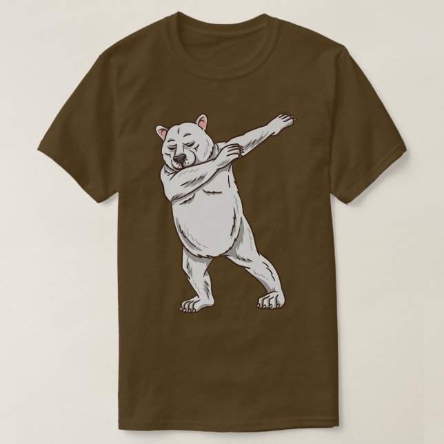 Dabbing Polar Bear Premium  T-Shirt (Design Front)