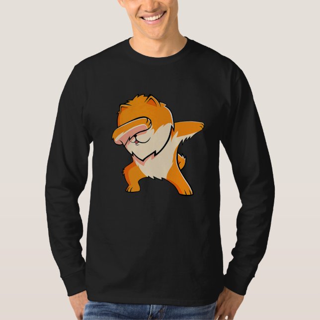 Dabbing Pomeranian Dog Dab Dance T-Shirt (Front)