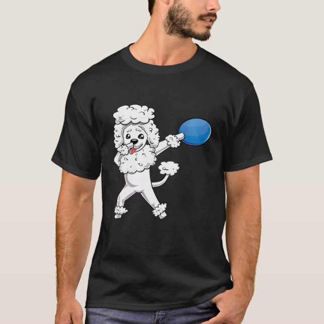 Dabbing Poodle Dog Dab Pet Owner Gift  Cute Disc G T-Shirt (Front)