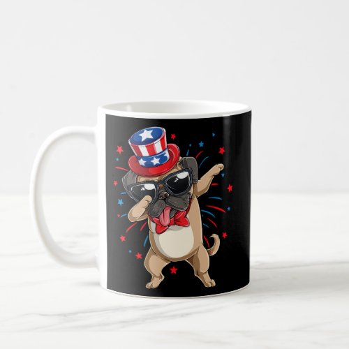 Dabbing Pug 4Th Of July Usa American Flag Coffee Mug