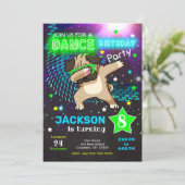 Dabbing Pug Birthday Invitation / Boy Dance Party (Standing Front)