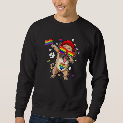 Dabbing Pug Dog Lgbt Q Gay Pride Month Lgbt Sweatshirt