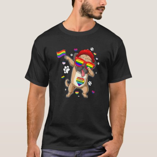 Dabbing Pug Dog Lgbt Q Gay Pride Month Lgbt T_Shirt
