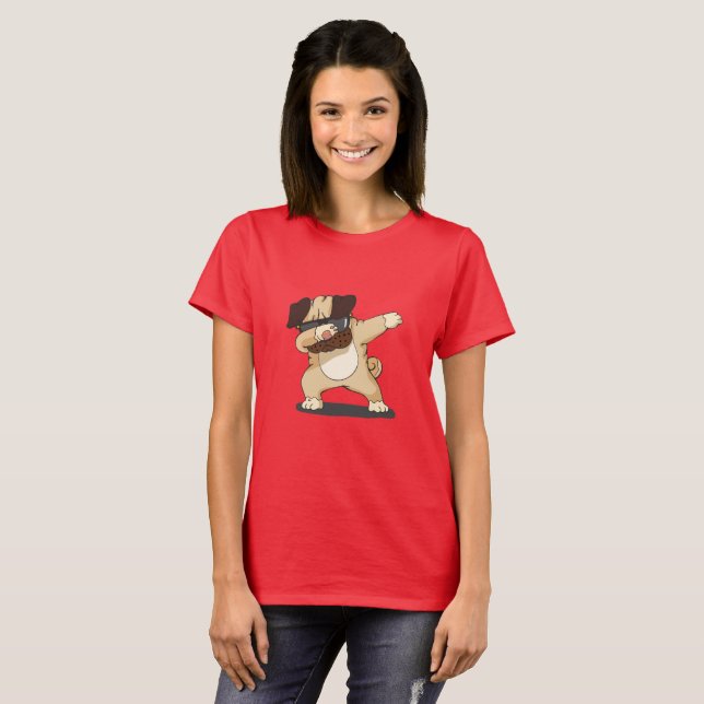 Dabbing Pug Funny Shirt (Front Full)