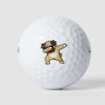 Dabbing Pug Golf Balls at Zazzle
