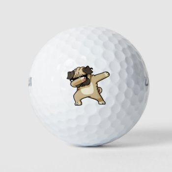 Dabbing Pug Golf Balls by BizzleApparel at Zazzle
