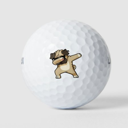 Dabbing Pug Golf Balls