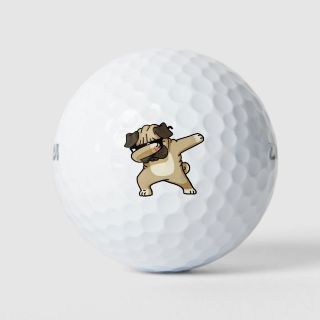 Dabbing Pug Golf Balls (Front)