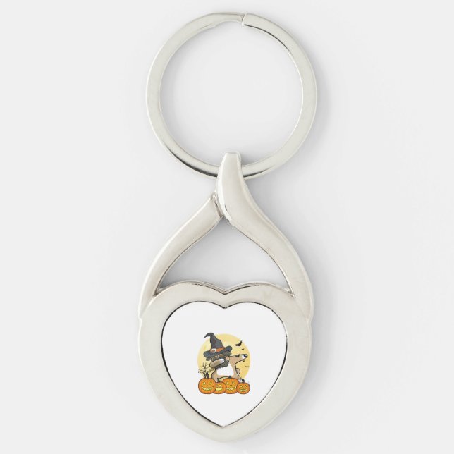 Dabbing Pug Halloween Keychain (Front)
