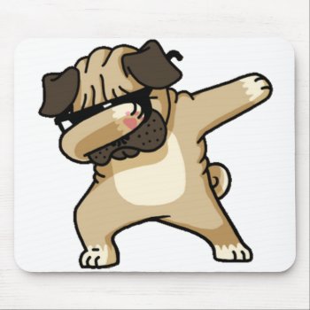 Dabbing Pug Puppy Mouse Pad by BizzleApparel at Zazzle