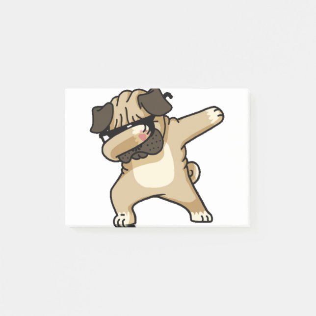 Dabbing Pug Puppy Post-it Notes (Front)