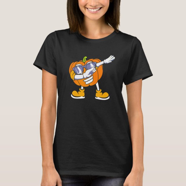 Dabbing Pumpkin Head   Halloween T-Shirt (Front)