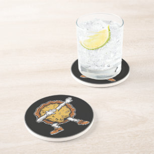 Dabbing Pumpkin Pie Thanksgiving Day Coaster