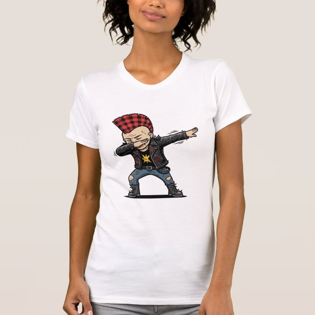 Dabbing Punk – Frecher Cartoon Style T-Shirt (Front)