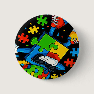 Dabbing Puzzle Autism Awareness T-shirt.png  Button