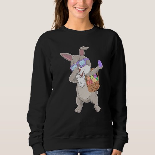 Dabbing Rabbit Bunny Boys Girls Kids Dab Happy Eas Sweatshirt