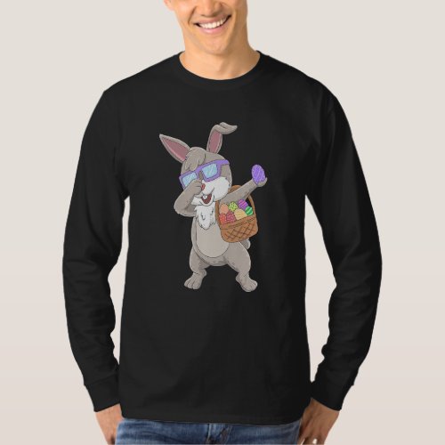 Dabbing Rabbit Bunny Boys Girls Kids Dab Happy Eas T_Shirt