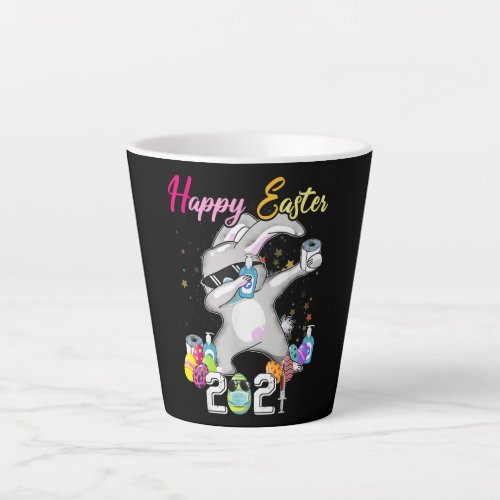 Dabbing Rabbit Easter Day 2021 Eggs Latte Mug