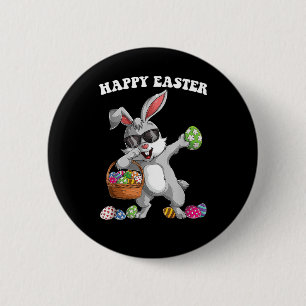 Dabbing Rabbit Easter Day Eggs Dab Boys Girls Kid Button